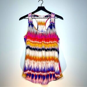 TRINA TURK 100% Silk Racerback Women's Tank Top Milticolor Print Size Small